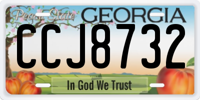 GA license plate CCJ8732