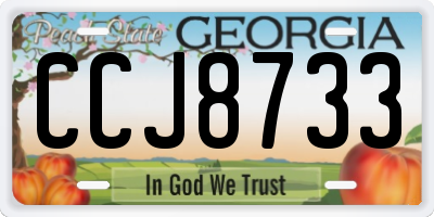 GA license plate CCJ8733