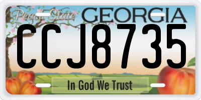 GA license plate CCJ8735