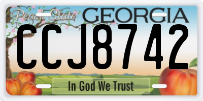 GA license plate CCJ8742