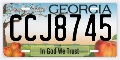 GA license plate CCJ8745