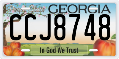 GA license plate CCJ8748