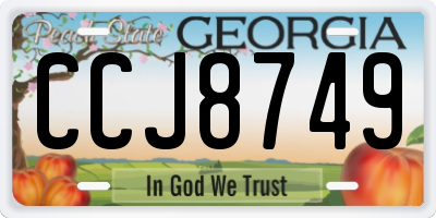GA license plate CCJ8749
