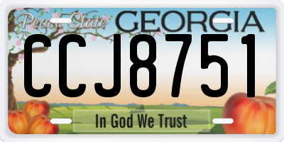 GA license plate CCJ8751