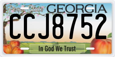 GA license plate CCJ8752