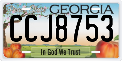 GA license plate CCJ8753