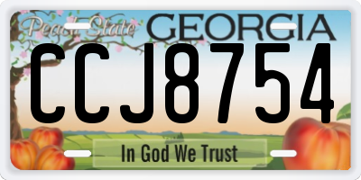 GA license plate CCJ8754