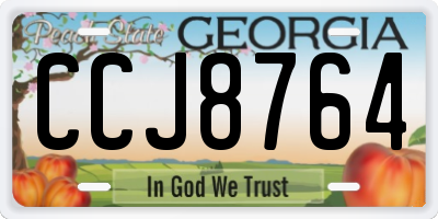 GA license plate CCJ8764