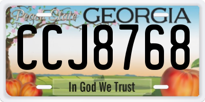 GA license plate CCJ8768