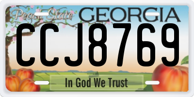 GA license plate CCJ8769