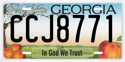 GA license plate CCJ8771