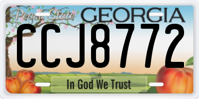 GA license plate CCJ8772
