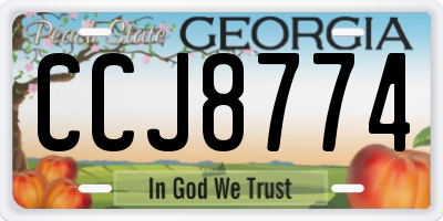 GA license plate CCJ8774