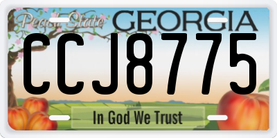 GA license plate CCJ8775