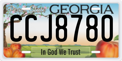 GA license plate CCJ8780