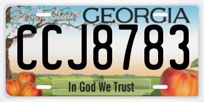 GA license plate CCJ8783
