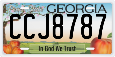 GA license plate CCJ8787