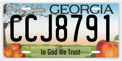 GA license plate CCJ8791
