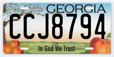 GA license plate CCJ8794