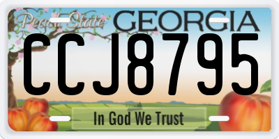 GA license plate CCJ8795
