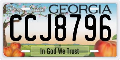 GA license plate CCJ8796