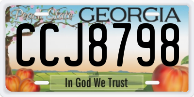 GA license plate CCJ8798