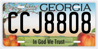 GA license plate CCJ8808