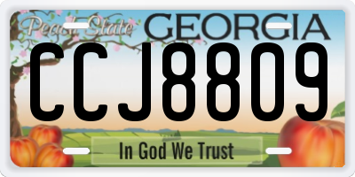 GA license plate CCJ8809