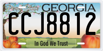 GA license plate CCJ8812