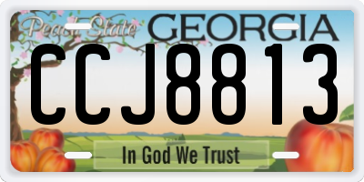 GA license plate CCJ8813