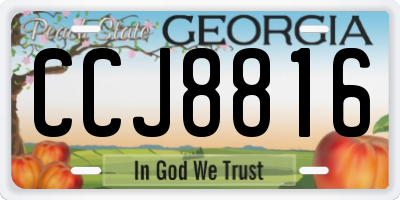 GA license plate CCJ8816
