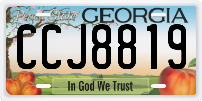 GA license plate CCJ8819
