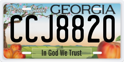 GA license plate CCJ8820