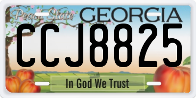 GA license plate CCJ8825