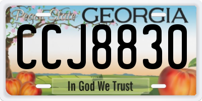 GA license plate CCJ8830