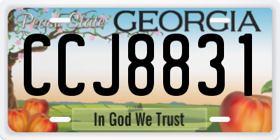 GA license plate CCJ8831