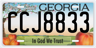GA license plate CCJ8833