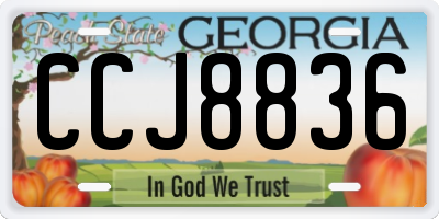 GA license plate CCJ8836