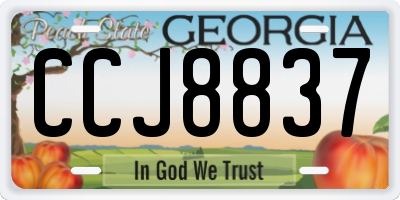 GA license plate CCJ8837