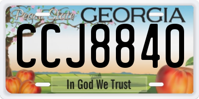 GA license plate CCJ8840