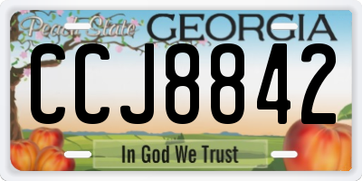 GA license plate CCJ8842