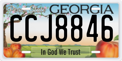 GA license plate CCJ8846