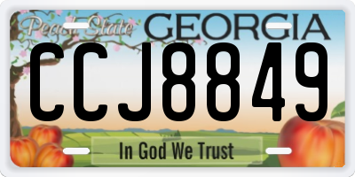 GA license plate CCJ8849