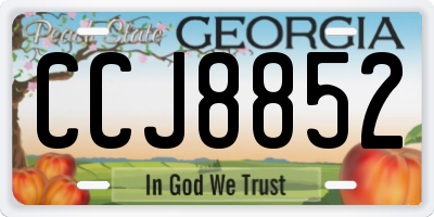 GA license plate CCJ8852