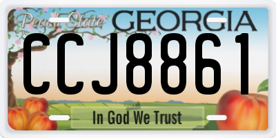 GA license plate CCJ8861