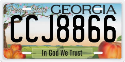 GA license plate CCJ8866