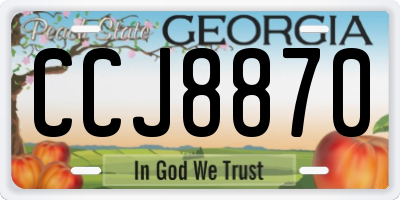 GA license plate CCJ8870