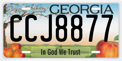 GA license plate CCJ8877