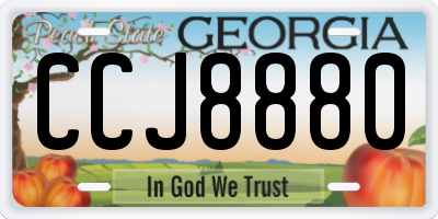GA license plate CCJ8880