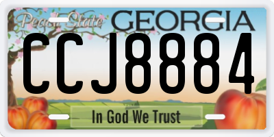 GA license plate CCJ8884